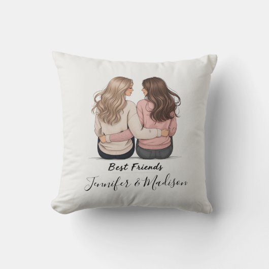 Minimalist Best Friends Pillow Design クッション (正面)