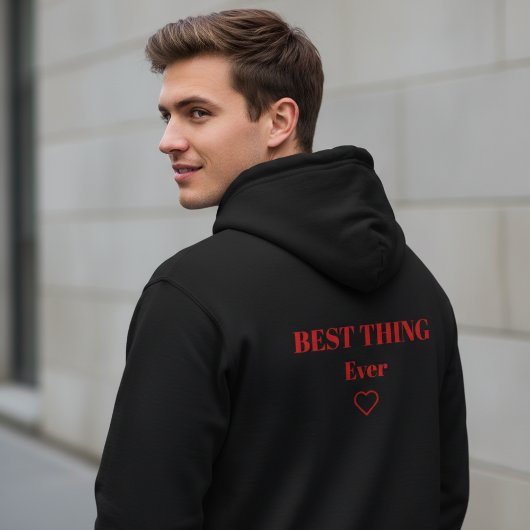 Minimalist Best Thing Ever Red Heart Custom Text パーカ