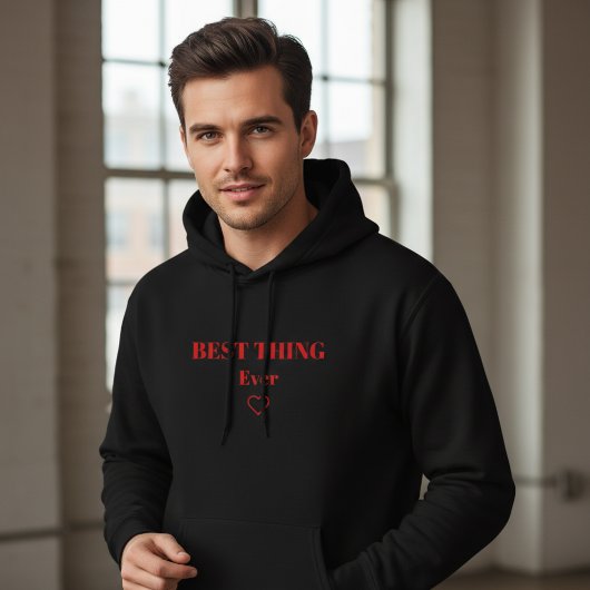 Minimalist Best Thing Ever Red Heart Custom Text パーカ