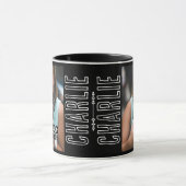 Minimalist Besties Photo and Names Design マグカップ (中央)