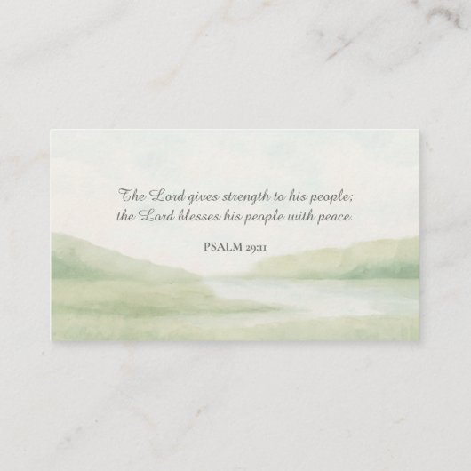 Minimalist Bible Verse Psalm 29:11 – クリスチャン 名刺 (裏面)