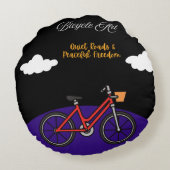 Minimalist Bicycle Art Design ラウンドクッション (裏面)