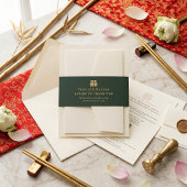 Minimalist Bilingual Vietnamese English Wedding 招待状ベリーバンド