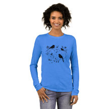 Minimalist Bird Silhouette Long Sleeve Tee