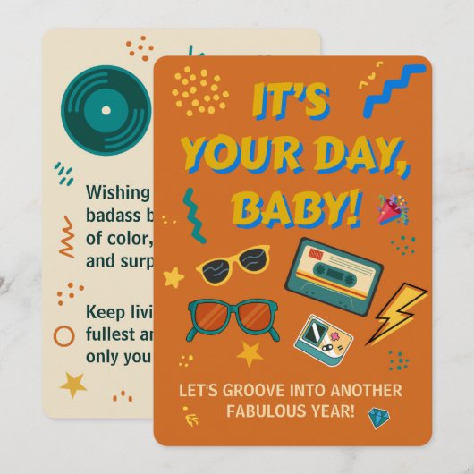 Minimalist Birthday - Elegant Modern Party Card 招待状 (正面/裏面)