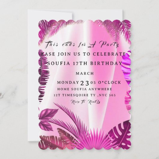 Minimalist Birthday Invitation Printed & Shipped,  セーブザデート (正面)