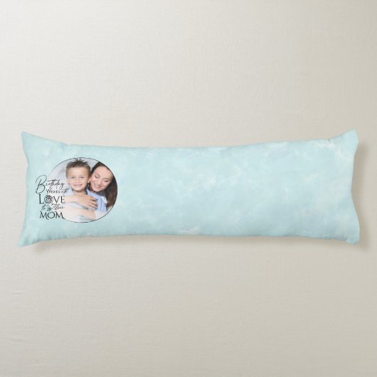 Minimalist Birthday Photo Frame Calligraphy Mom ボディピロー (正面)