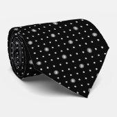 Minimalist Bitcoin Polka Dots Necktie (Black) ネクタイ (ロール)