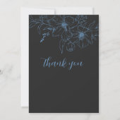 Minimalist Black and Blue Wedding Invitation Card 招待状 (裏面)
