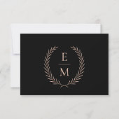 Minimalist Black And Blush Wedding RSVP Cards (裏面)