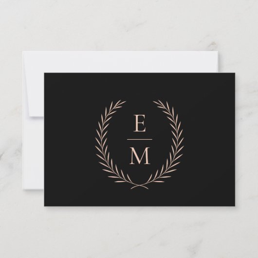 Minimalist Black And Blush Wedding RSVP Cards (裏面)