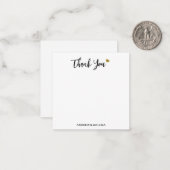 Minimalist Black And Gold Heart Wedding Thank You ノートカード (正面/裏面インサイチュ)