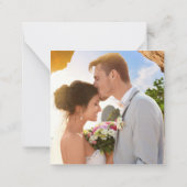 Minimalist Black And Gold Wedding Photo Thank You ノートカード (裏面)