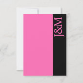 Minimalist Black and Hot Pink Magenta RSVP card (裏面)
