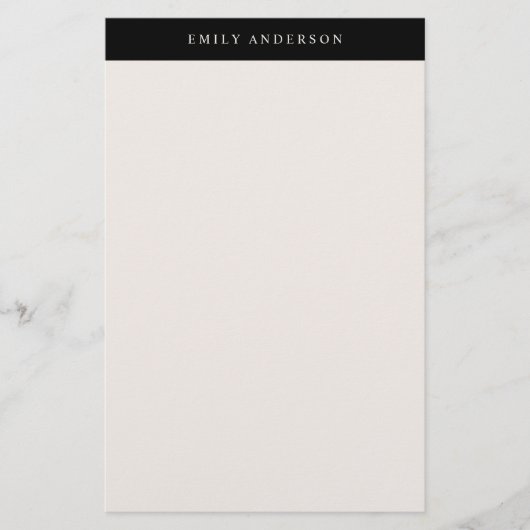 Minimalist Black and Ivory Elegant Monogram 便箋 (正面)