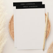 Minimalist Black and Ivory Elegant Monogram 便箋