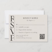 Minimalist Black and Ivory Modern Wedding RSVP (正面)