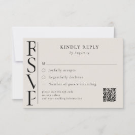 Minimalist Black and Ivory Modern Wedding RSVP