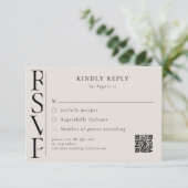 Minimalist Black and Ivory Modern Wedding RSVP (スタンド正面)