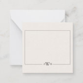Minimalist Black and Ivory Three Letter Monogram ノートカード (正面)