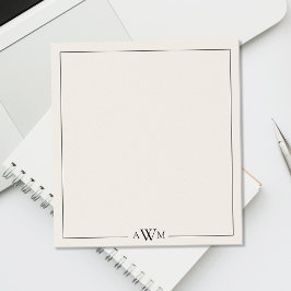 Minimalist Black and Ivory Three Letter Monogram ノートパッド