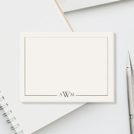 Minimalist Black and Ivory Three Letter Monogram ポストイット