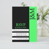 Minimalist Black and Lime Green RSVP card (スタンド正面)