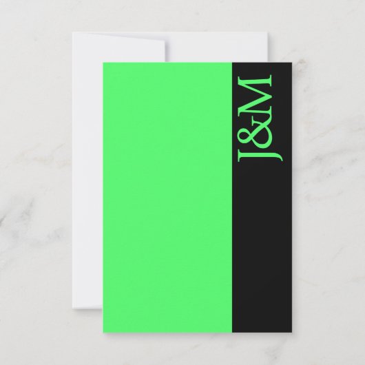 Minimalist Black and Lime Green RSVP card (裏面)
