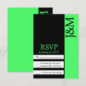 Minimalist Black and Lime Green RSVP card (正面/裏面)