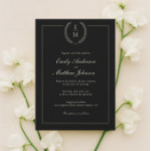 Minimalist Black And Sage Wedding Invitation 招待状