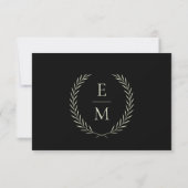 Minimalist Black And Sage Wedding RSVP Cards (裏面)