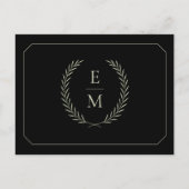 Minimalist Black and Sage Wedding Save The Date 案内ポストカード (裏面)