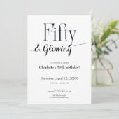Minimalist Black and White 50th Birthday Invite  招待状 (スタンド正面)