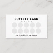 Minimalist Black and White Bakery Loyalty Reward 名刺 (裏面)