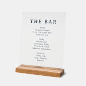 Minimalist Black and White Bar Menu Sign アクリルサイン (傾斜)