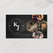 Minimalist Black and White Barbershop Modern 名刺 (正面)