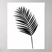 Minimalist Black and White Botanical Fern Drawing ポスター (正面)