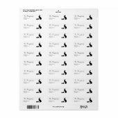 Minimalist Black And White Bunny Silhouette Easter ラベル (フルシート)