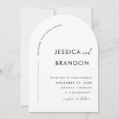 minimalist black and white calligraphy 招待状 (正面)