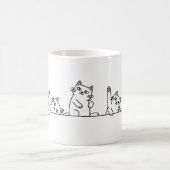 Minimalist Black and White Cat Lover Coffee Cup コーヒーマグカップ (中央)