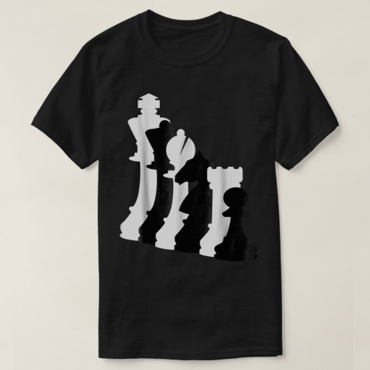 Minimalist Black and White Chess Art Tシャツ (デザイン正面)
