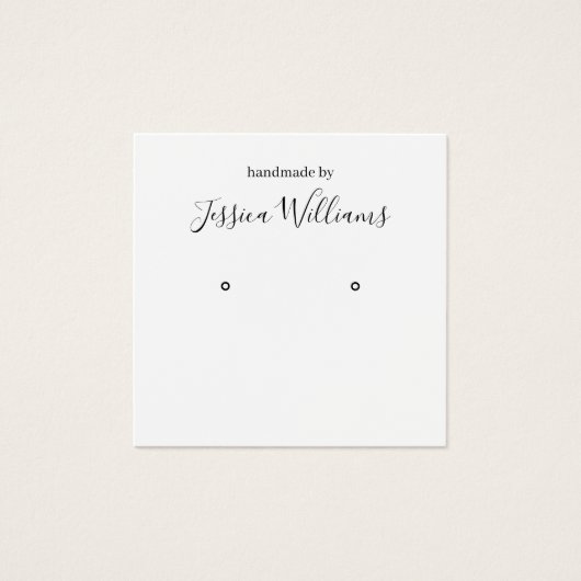 Minimalist Black and White Earring Display Card (正面)