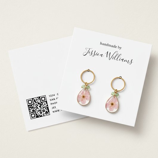 Minimalist Black and White Earring Display Card