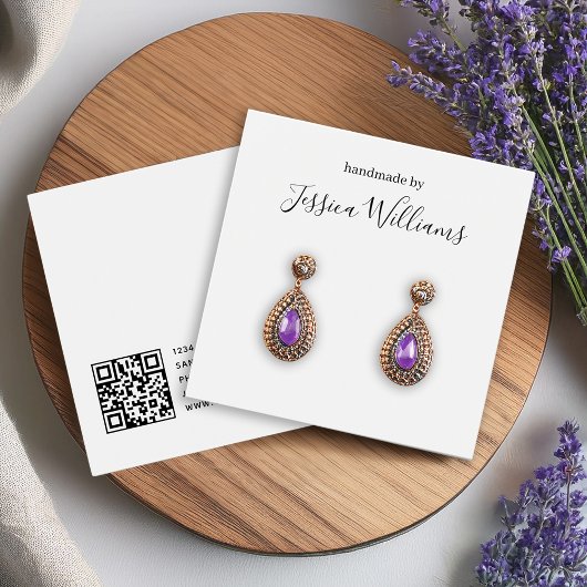 Minimalist Black and White Earring Display Card