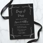 Minimalist Black and White Elegant Bow Wedding 招待状