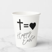 Minimalist Black and White Elegant Happy Easter 紙コップ (裏面)