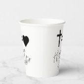 Minimalist Black and White Elegant Happy Easter 紙コップ (右)