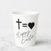 Minimalist Black and White Elegant Happy Easter 紙コップ (正面)