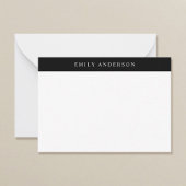 Minimalist Black and White Elegant Monogram ノートカード