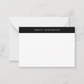 Minimalist Black and White Elegant Monogram ノートカード (正面)